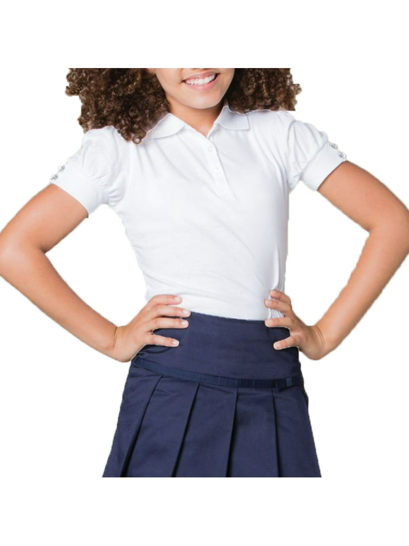 French Toast Girls School Uniform Short Sleeve Puff Sleeve Polo