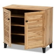 thumbnail image 3 of Baxton Studio Coolidge Modern and Contemporary Oak Brown Finished Wood 2-Door Shoe Storage Cabinet, 3 of 12