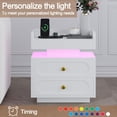 thumbnail image 6 of 4 EVER WINNER White Nightstand Set of 2 with Adjustable LED Lights and Charging Station Modern Bedside Tables with 2 Drawers, Floating Design End Tables for Bedroom Living Room, 6 of 8