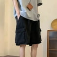 thumbnail image 5 of Mens Jeans Lightweight Workwear Street Loose Fit Cargo Jean Shorts with Drawstring for Daily Wear Casual Comfort Jean Shorts, 5 of 8