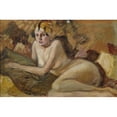 thumbnail image 2 of Helmer Osslund 18x13 Gold Ornate Wood Frame and Double Matted Museum Art Print Titled - Recumbent Model (1919), 2 of 4
