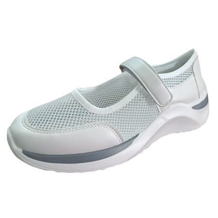 CHOII 50% off Clearance Round Head Shallow Mouth Soft Leather Grandma Shoes Women s Shoes Comfortable Casual Non Slip Flats for Women Cushionaire Sandals Summer Sandals for Women 2024 White/5.5