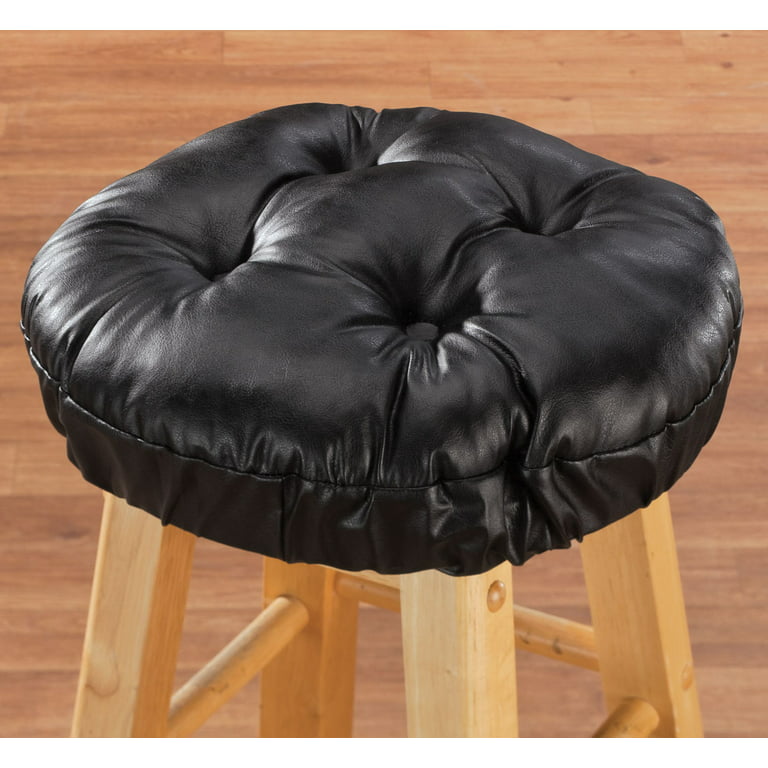 Elastic Square Bar Stool Cover PU Leather Chair Protector Seat Cushion  Slipcover