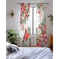 thumbnail image 3 of Cardinal Bird Sheer Curtains 84 Inch Length 2 Panels Set for Living Room/Bedroom, Winter Poinsettia Pine Cones Berry Wood Kitchen Curtains Grommet Semi-Sheer Curtains Window Treatments 42"x84"x2, 3 of 7