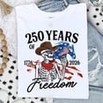 thumbnail image 2 of TeeMuse T-Shirt, Cowboy Skeleton Graphic Tee, America 250 Years Of Design, Patriotic USA Shirt, Independence Day Gift, Black L, 2 of 6