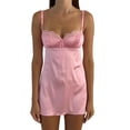 thumbnail image 2 of Vestido sexy con tirantes para mujer: tirantes de encaje escotados, color liso ajustable, ropa de fiesta para verano, tejido de poliéster, tallas S-L, busto 88-96 cm., 2 of 8