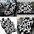 thumbnail image 3 of XYZCANDO Cow Spot Print Trash Can Lipstick Cover Handbrake Cover Fender Cover Seat Belt Cover Steering Wheel Cover Armrest Cover Car Cushion Cover Car Coasters Keychain Comfortable, 3 of 7