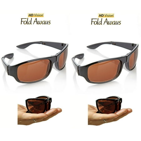 Fold Aways Sunglasses Deluxe- 2 Pack (Black)