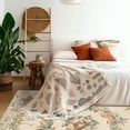 thumbnail image 4 of Jakolive Apricot Butterfly-Patterned Area Rug: 4x6 Lightweight Washable Carpet with Floral Accents – Perfect for Girls' Bedrooms, Living Rooms, Dining Areas (Under Kitchen Tables), Indoor Spaces, 4 of 7