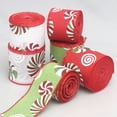 thumbnail image 4 of JeashCHAT Christmas Wired Ribbon, Glitter Peppermint Candy Print Decorative Ribbon for Wreath, Bow Making, Gift Wrapping, Tree Ornament, Holiday DIY Craft Decoration, 4 of 6