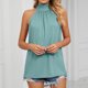 thumbnail image 4 of Camiseta Mujer Camiseta de mujer Halter Color sólido con cordones Lady Vest Top Streetwear (Verde L) Ygjytge para Mujer Verde T XL, 4 of 8
