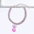 thumbnail image 3 of LYMAYTER Dog Collar with Bell Pendant Rhinestones Design Adjustable Extension Chain Ultra-Light Pet Collar Jewelry Necklace, 3 of 7