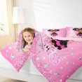 thumbnail image 3 of Castle Fairy Cute Pink Elf Twin Comforter Sets 2pcs,Glittering Butterfly Theme Bedding Set,Hot Pink Black Silver,1 Comforter and 1 Pillowcase, 3 of 6
