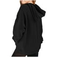 thumbnail image 4 of bbyeadc Black Hoodies for Teens 5-6Y Cute Loose Oversized Sweatshirts Preppy Long Sleeve Pullover Hoodie Fashion Toddler Clothes Fall Winter Outfits with Pocket, Black 5-6Y, 4 of 5