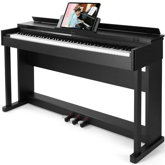 Black 88Keys Full Size Weighted Hammer Action Digital Piano Keyboards DREAM Source with 3-Pedal