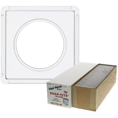 Edgar Marcus Snap-Tite 2x2 Plastic Coin Holders, 25 ct Box (Half Dollar)