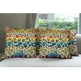 thumbnail image 5 of Ambesonne Leopard Print Throw Pillow Cover Pack of 4, in Rainbow Colors, 4 Pcs-40"x40", Yellow and Multicolor, 5 of 5
