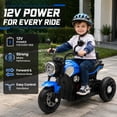 thumbnail image 4 of FUPOJH 12V 3 Wheel Kids Electric Motorcycle, Ride On Car with Bluetooth Music,AUX,USB,Blue, 4 of 9