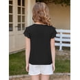 thumbnail image 4 of Arshiner Girls Summer Blouse Ruffle Short Sleeve Pleated Crewneck Casual Tops Tees Blouses, 4 of 6