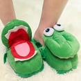 thumbnail image 2 of Pantuflas de algodón de felpa de cocodrilo que pueden bailar y abrir la boca. Pantuflas creativas y divertidas, de unos 25,5 cm de largo., 2 of 5