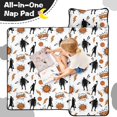 thumbnail image 4 of Basketball and Wow White Pattern Teens Toddler Nap Mat with Pillow, Sleeping Mat Bag for Preschool Daycare 50"x20", 4 of 6