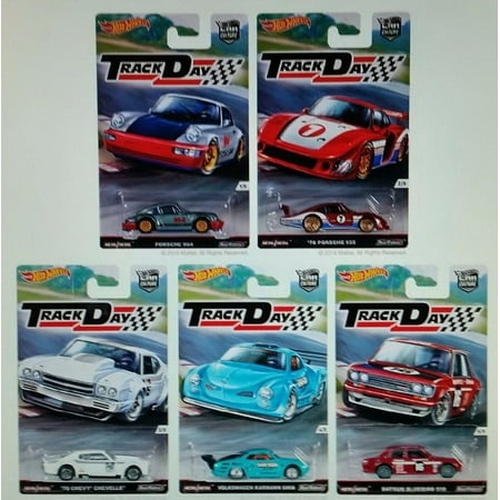 Hot Wheels 2016 Car Culture Track Day Set of 5 1/64 Scale Collectible Die Cast Toy Model (Best Track Day Car Under 5000)