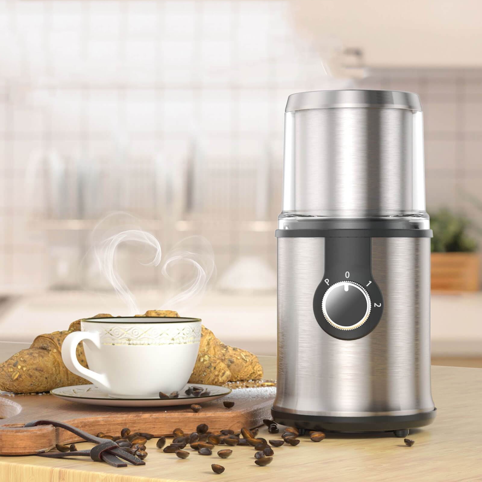 Electric Coffee Grinder - Matte Black - 3oz Capacity. Easy On/Off