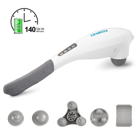 EM-2016C Hand Held Deep Tissue Massager for Muscles, Back, Foot, Neck, Shoulder, Leg, Calf Pain Relief - Cordless Electric Percussion Full Body Massage with Portable