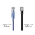 thumbnail image 3 of Monoprice SlimRun Cat6A Ethernet Patch Cable - Network Internet Cord - RJ45, Stranded, UTP, Pure Bare Copper Wire, 30AWG, 2ft, Purple, 10-Pack, 3 of 5