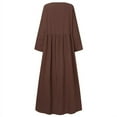 thumbnail image 6 of ZANZEA Womens Dresses O-Neck Long Sleeve Solid Color Casual Long Dress, 6 of 13