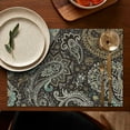 thumbnail image 5 of Boho Chic Paisley Placemats Set of 4, Durable Flax Linen Table Mats with Colorful Vintage Floral and Mandala Designs, Heat Resistant and Wrinkle Free, 5 of 6