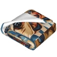 thumbnail image 2 of Salouo Patriotic Bulldog Welcome Print Bed Blankets,Flannel Blanket Comfortable Air Conditioning Blanket Lightweight Blanket for Sofa Bed Travel & Couch -50"x40", 2 of 8