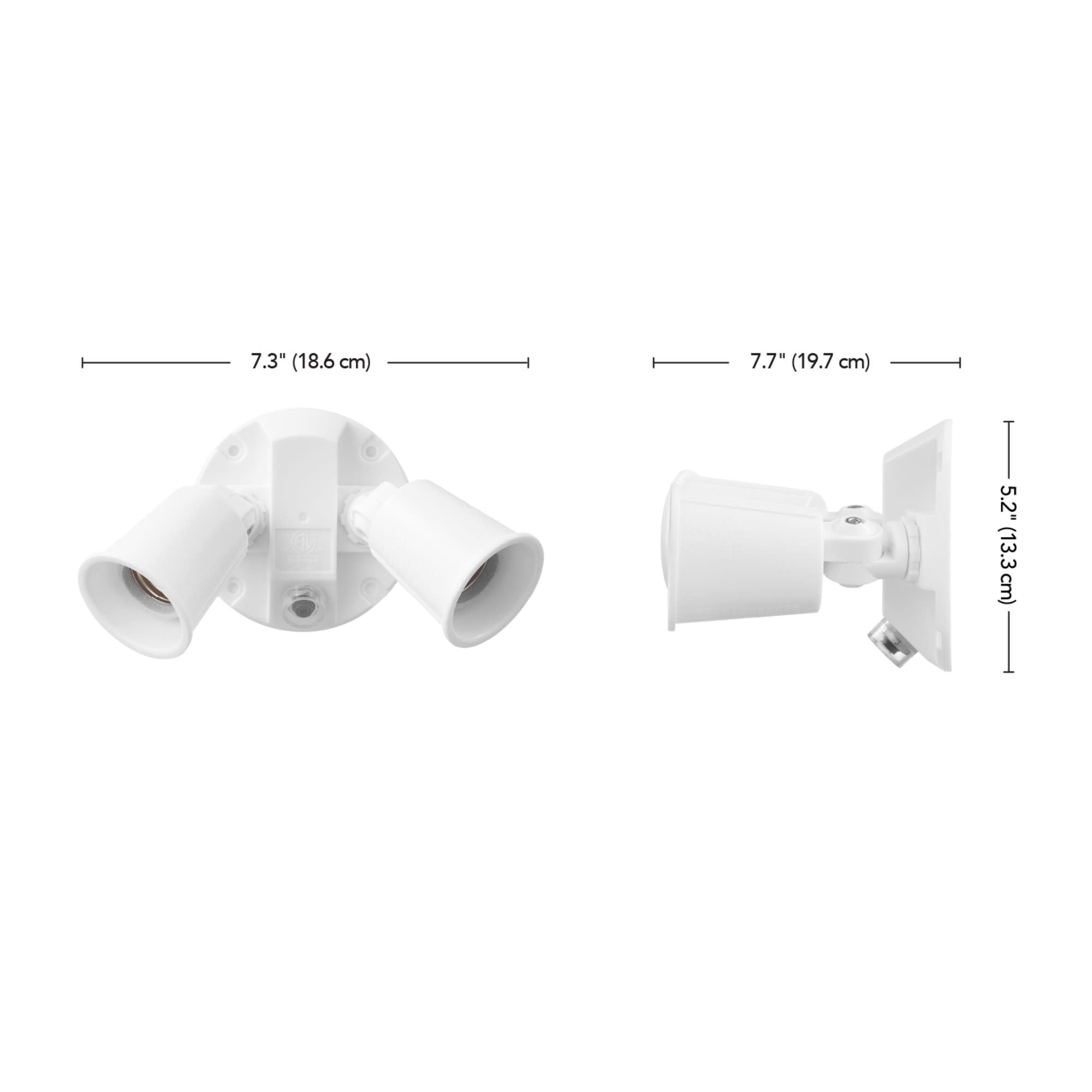 Globe Electric 91008607 Dusk To Dawn Two Light 6-1/2" Wide Outdoor Flood Light - Satin