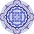 thumbnail image 1 of Ahgly Company Machine Washable Indoor Round Transitional Heavenly Blue Area Rugs, 4' Round, 1 of 7