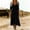 *Black, variant on Women's V Neck Long Sleeve A Line Maxi Dress,Casual Loose Vacation Flowy Tunic Dress Coffee,Women's Plus XL