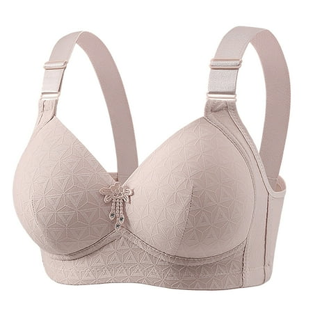 FUNUONY Big Sale!! 2025 Trendy Women s Push Up Bra No Underwire Comfortable Wireless Bras Padded Plunge New No Underwire Top Bra Thin Breathable Big Breasts To Show Small Beauty Back Four Bra