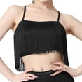 thumbnail image 5 of Milageto Women Tassels Fringe Dance Top Belly Dance Top for Club Masquerade Carnivals Black XL, 5 of 8
