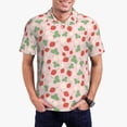thumbnail image 2 of Salouo Strawberry And Flowers for Men's Short Sleeve Polo Shirts,Polo Shirts for Men Performance Short Sleeve Golf Shirt Athletic Casual Collared T-Shirt-X-Large, 2 of 8