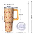 thumbnail image 3 of Festive 40oz Tumbler with Handle - Stainless Steel Snow Pattern, Double Wall Vacuum Insulated w/Straw Lid, 3 of 3
