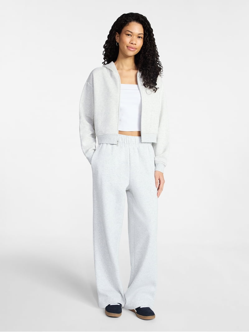 No Boundaries Boxy Zip-Up Hoodie, Women's XXS-XXL - Walmart.com