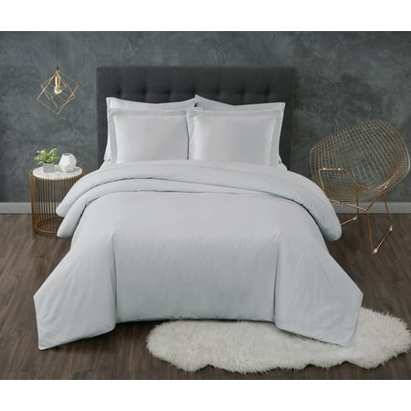 Truly Calm Antimicrobial Grey Full/Queen 3 Piece Duvet Set