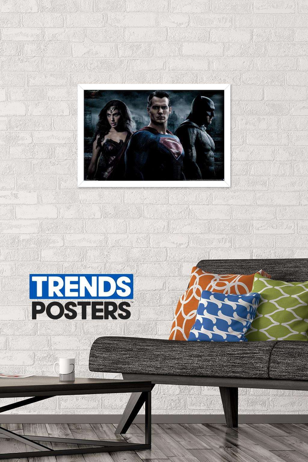 DC Comics Movie - Batman v Superman - Trio Wall Poster, 14.725" x 22.375", Framed