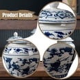 thumbnail image 3 of Tarro de porcelana azul y blanca para guardar té, recipiente hermético de cerámica para cocina. Estilo C, 3 of 9