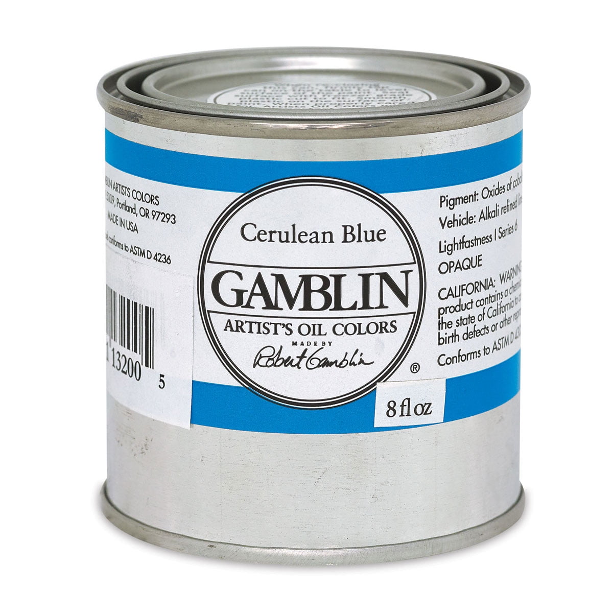 Gamblin Artist's Oil Color Cerulean Blue, 8 oz Can