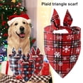 thumbnail image 3 of Plaid Pattern Pet Bib - Decorative Polyester Bandana - Fashion Dogs Collars - Christmas Accessory, 3 of 8