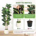 thumbnail image 5 of 5FT Faux Fiddle Leaf Fig Tree with Pot, Faux Trees with Artificial Plants 56 Fiddle Leaves Greenery for Home Office, 5 of 7