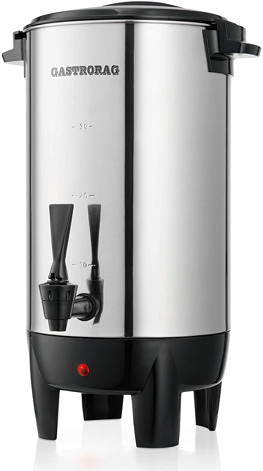Gastrorag 4 Cup Electric Coffee Percolator Stainless Steel Gray