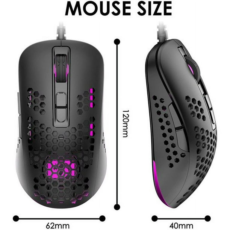 Drag-free Soft Paracord$Wired Gaming Mouse with 6400 DPI, 6 Programmable  Buttons and On-Board Pro Game Software, RGB Ergonomic Gaming Mouse for PC  Gamer Computer Laptop 
