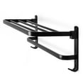 Stoneway Foldable Towel Rack Black, Towel Rack 23Inch Bathroom Shelf