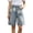 A3 Blue, variant on Women's Distressed Denim Shorts, Ripped Design Relaxed Fit Mid Length Jean Shorts with Raw Hem Detail, Washed Fabric, Pockets and Casual Loose Shape Detail Blue XL